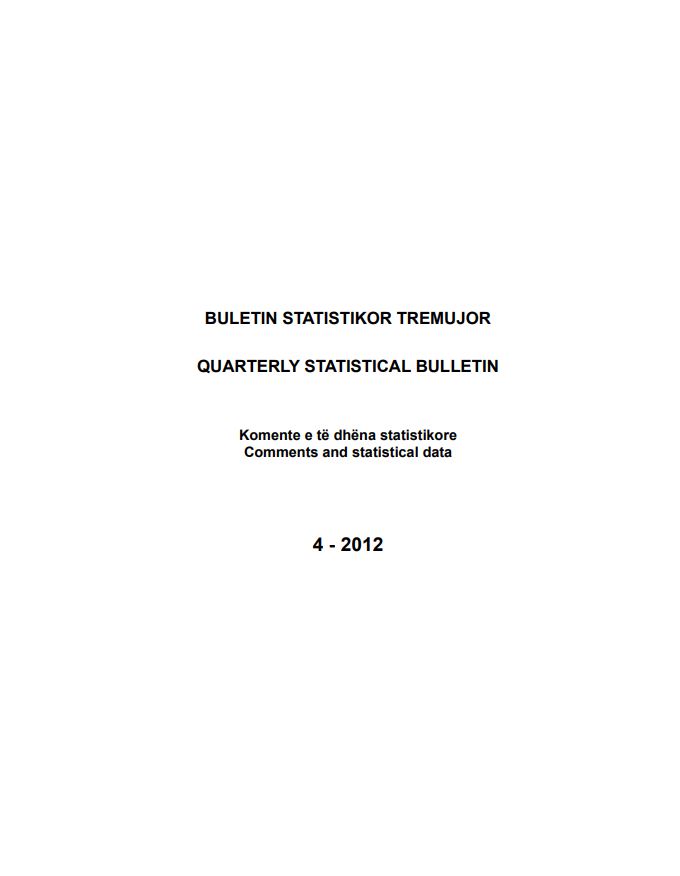 Buletini Statistikor Tremujor, 4 - 2012