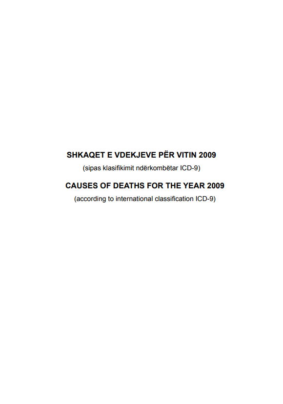 Shkaqet e Vdekjeve, 2009