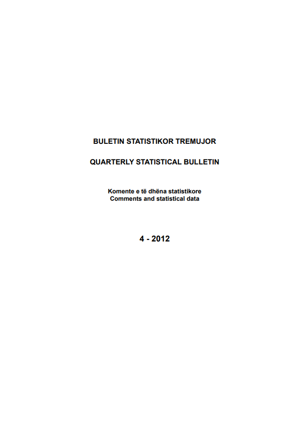 Buletini Statistikor Tremujor, 4 - 2012