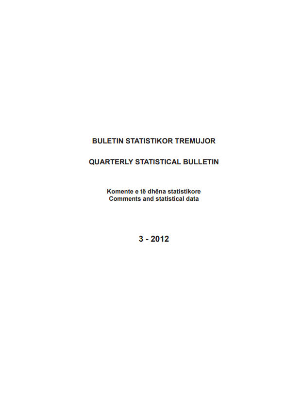 Buletini Statistikor Tremujor, 3 - 2012