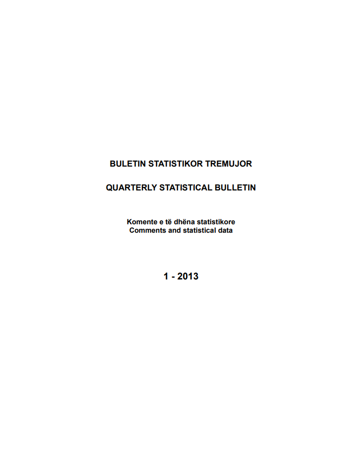 Quarterly Statistical Bulletin, I - 2013