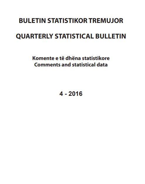 Buletini Statistikor, Tremujori 4 - 2016