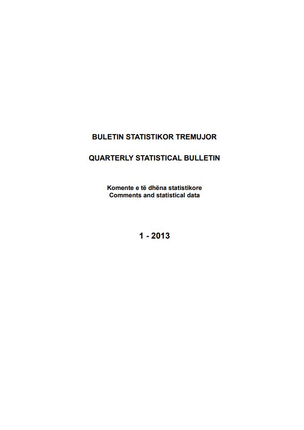 Quarterly Statistical Bulletin, I - 2013