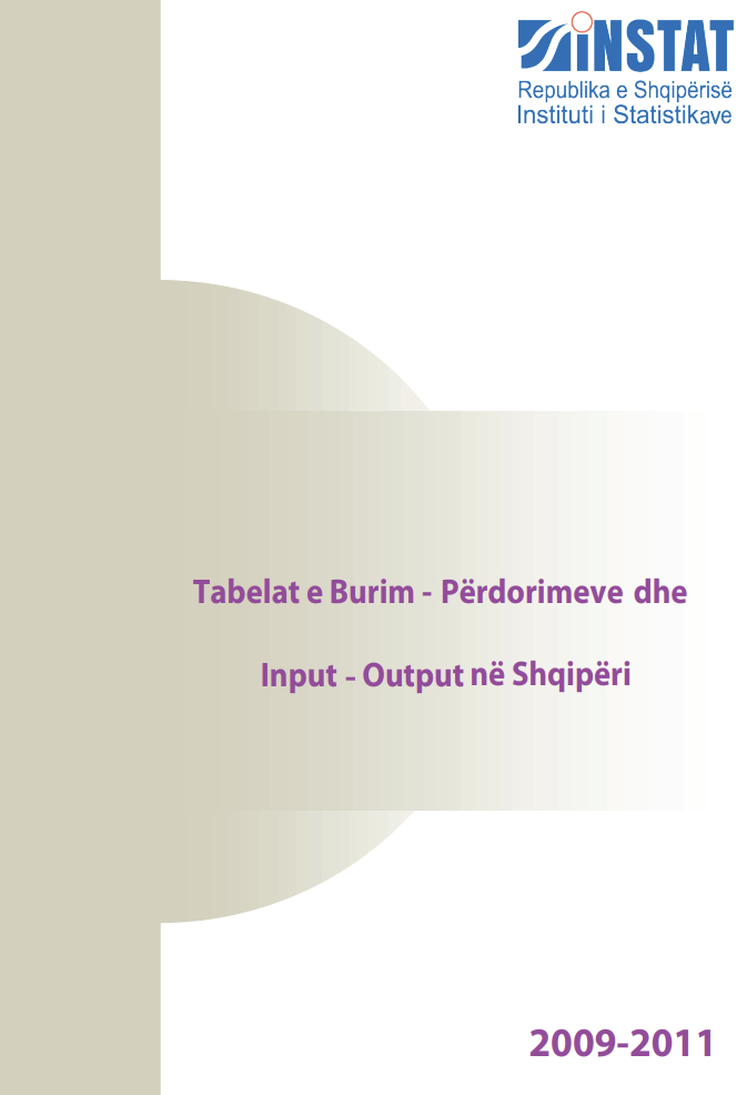 Tabela e Burim Përdorimeve, 2009 - 2011