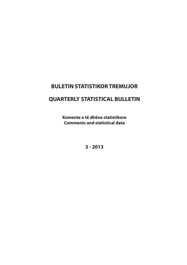 Buletini Statistikor Tremujor, T3-2013