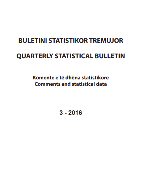 Buletini Statistikor, Tremujori 3 - 2016