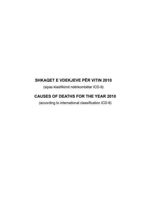 Causes of Deaths for year 2010