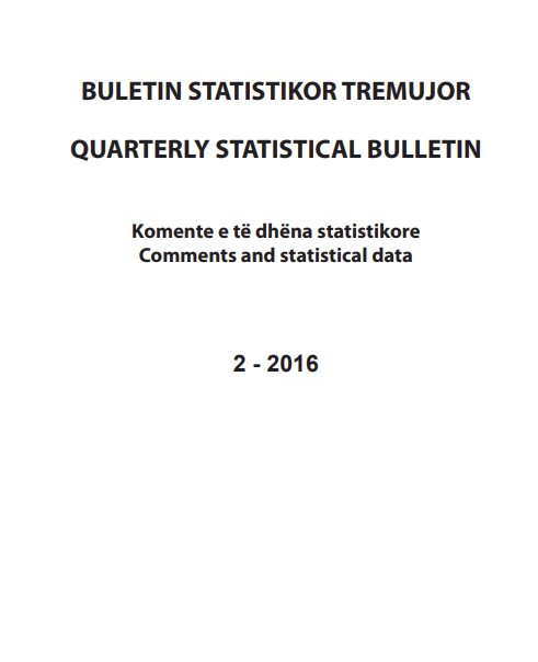 Buletini Statistikor, Tremujori 2 - 2016