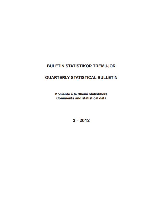 Buletini Statistikor Tremujor, 3 - 2012