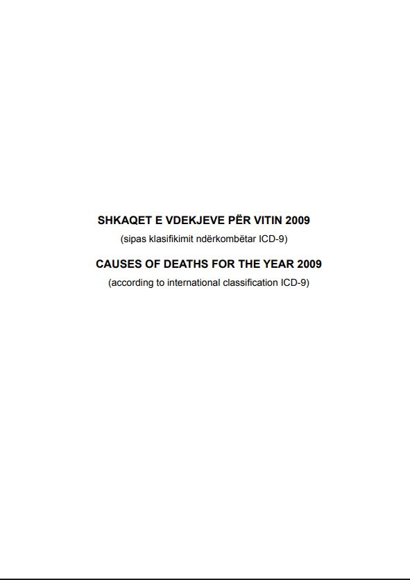 Causes of deaths for the year 2009