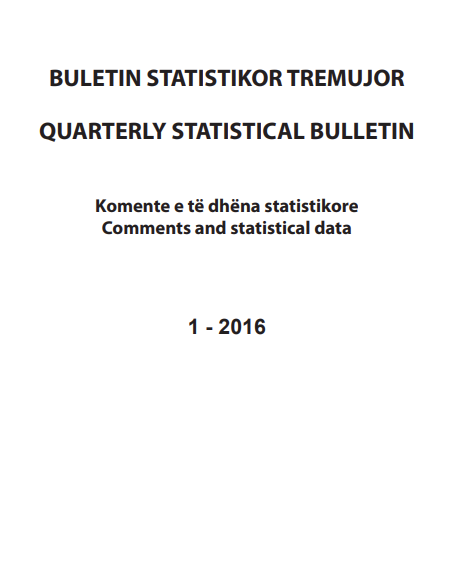 Buletini Statistikor, Tremujor 1 - 2016