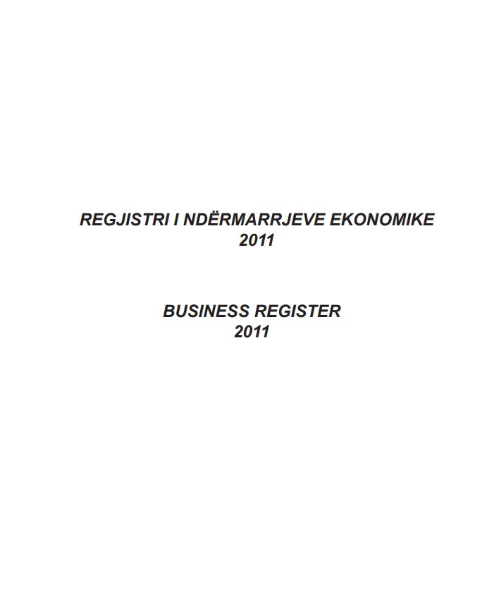 Regjistri i Ndërmarrjeve Ekonomike, 2011